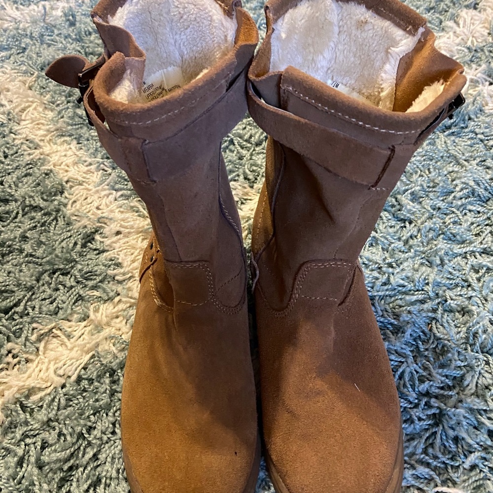 3 for $24 — Tan Suede Fleece-lined Boots